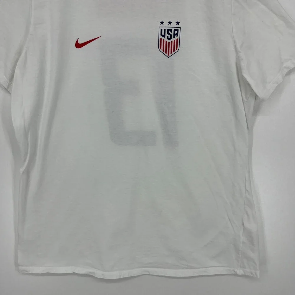 Nike T-Shirt Women's L White‎ US Soccer #13 Alex Morgan USA United States Futbol
